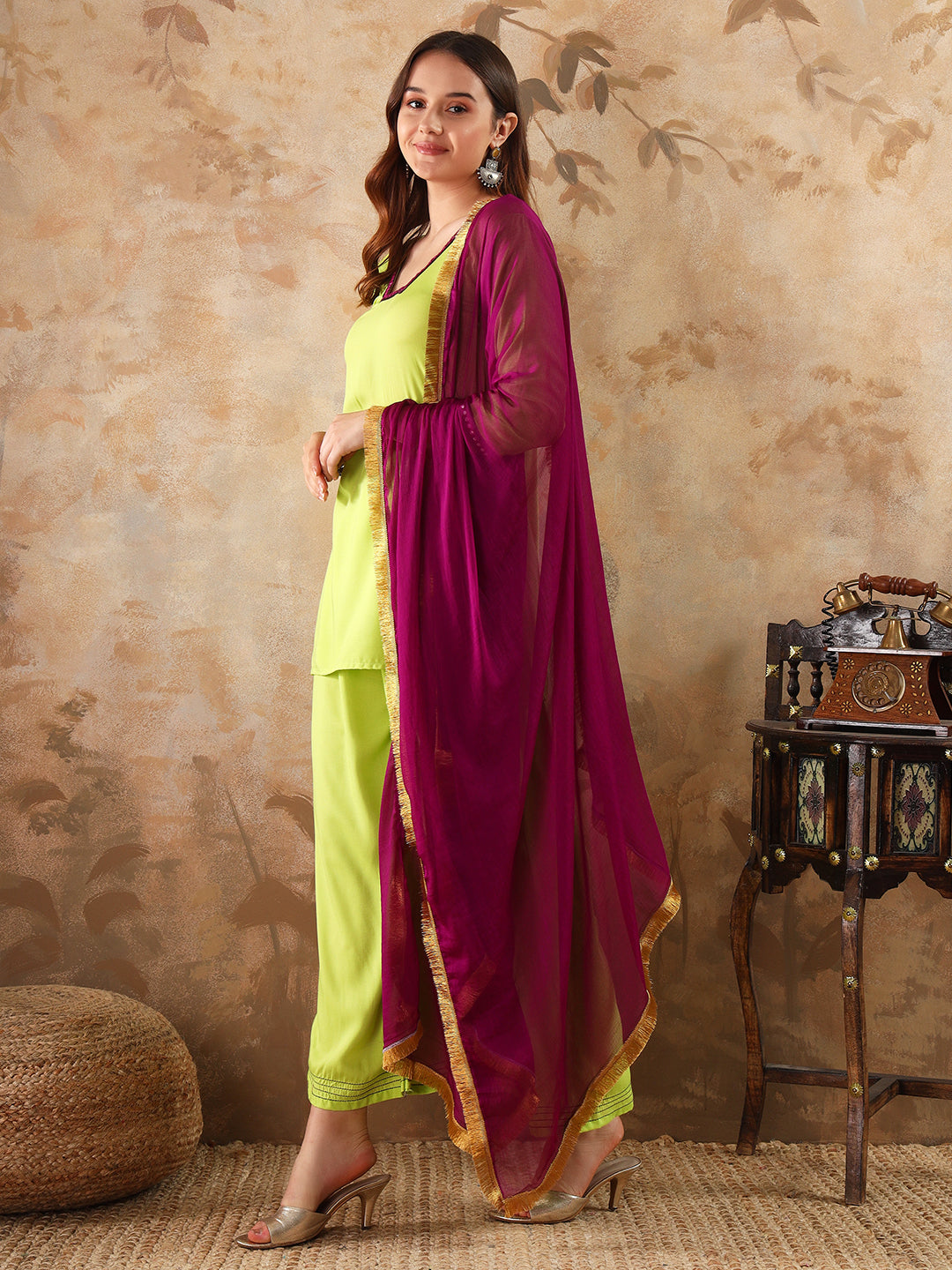 Green Modal Kurta Set