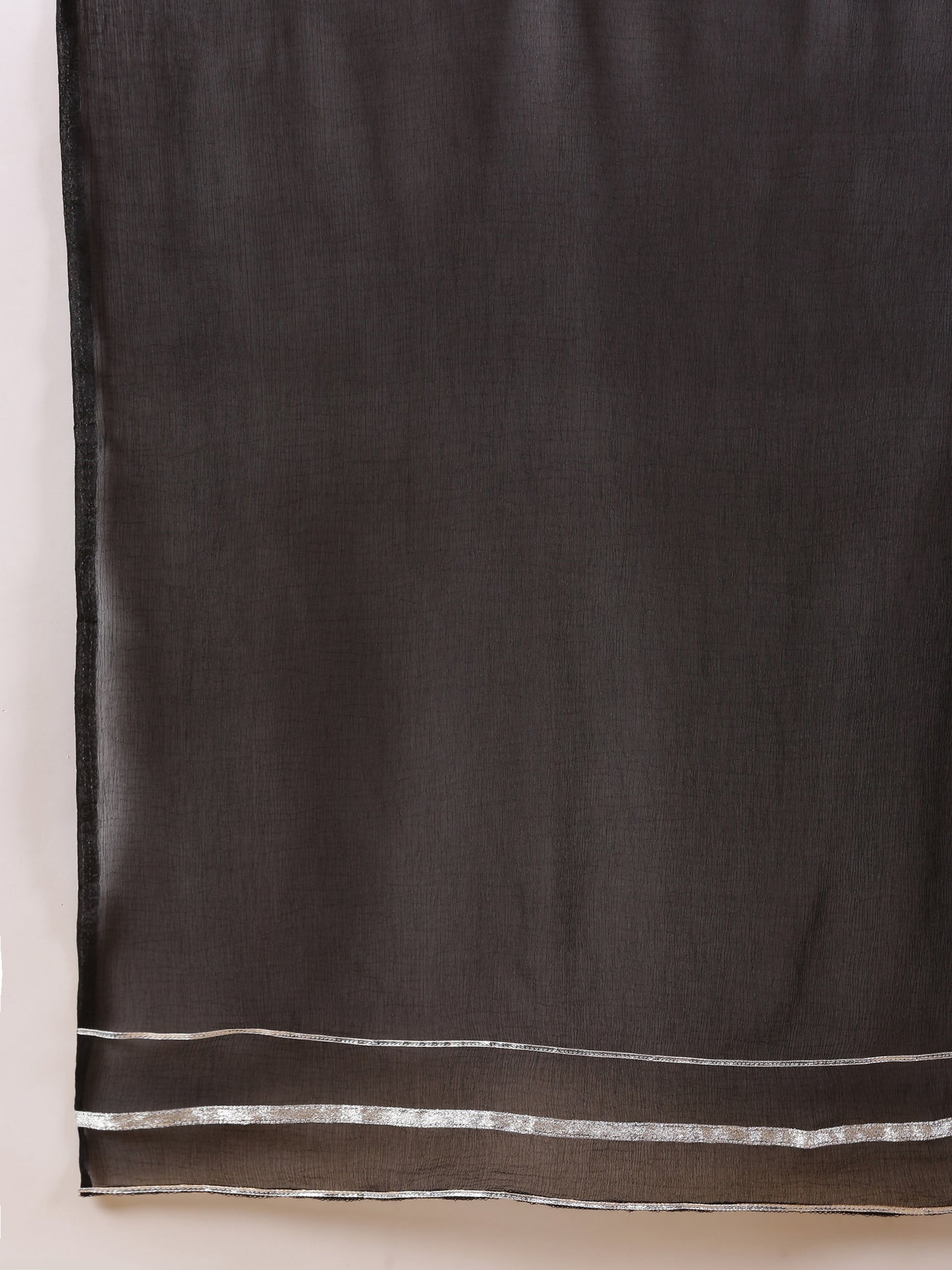 Women Black Reyon Alia Cut Kurta With Palazzos & Dupatta