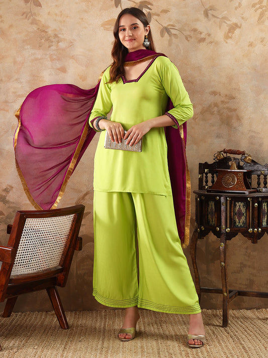 Green Modal Kurta Set