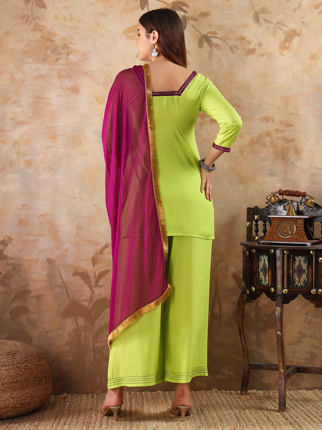Green Modal Kurta Set