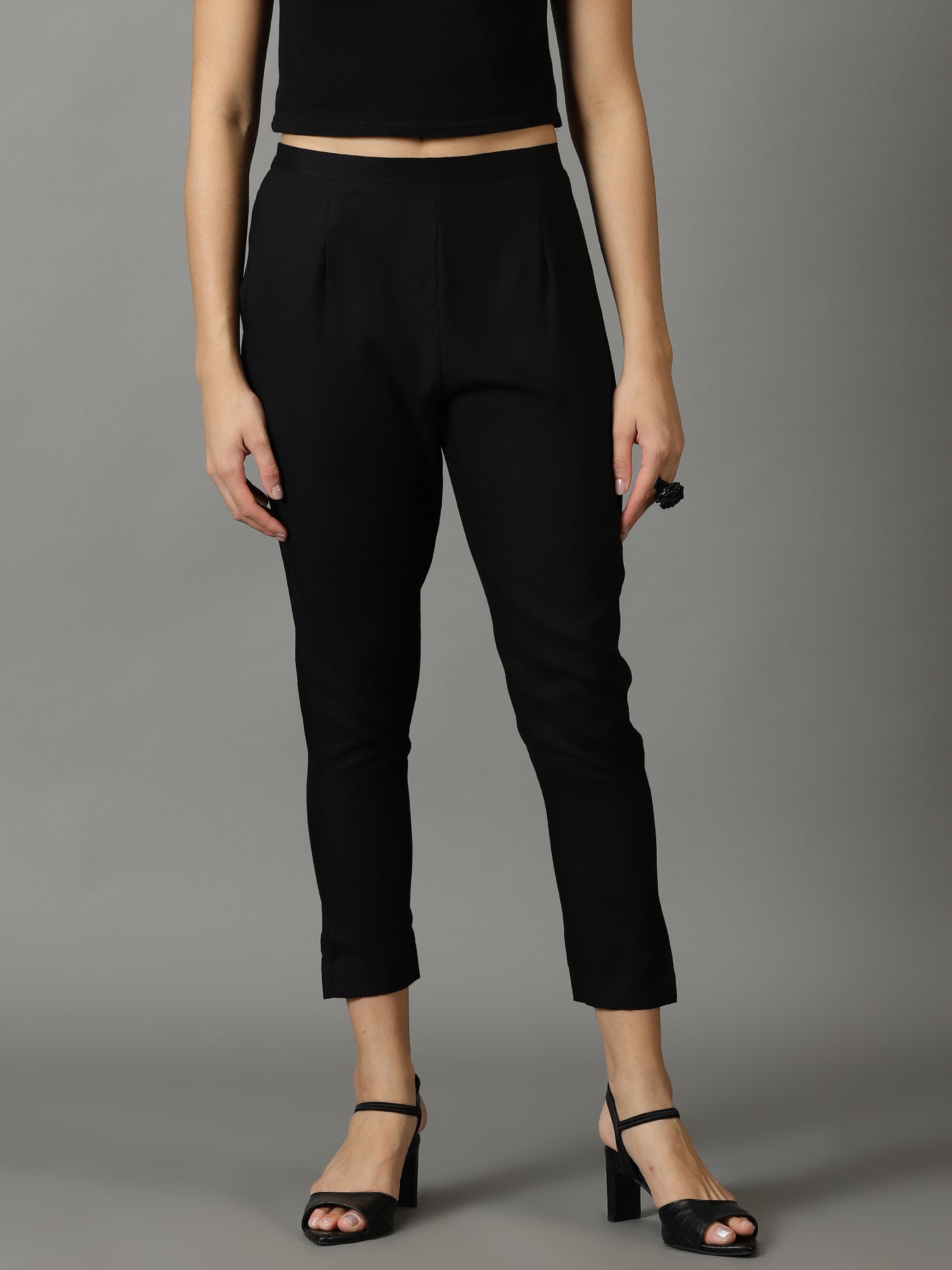 Regular Fit Women Rayon Trousers