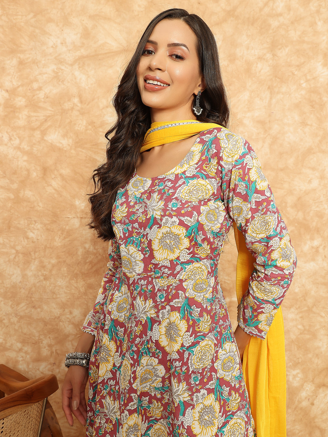 women multi color anarkali kurta set
