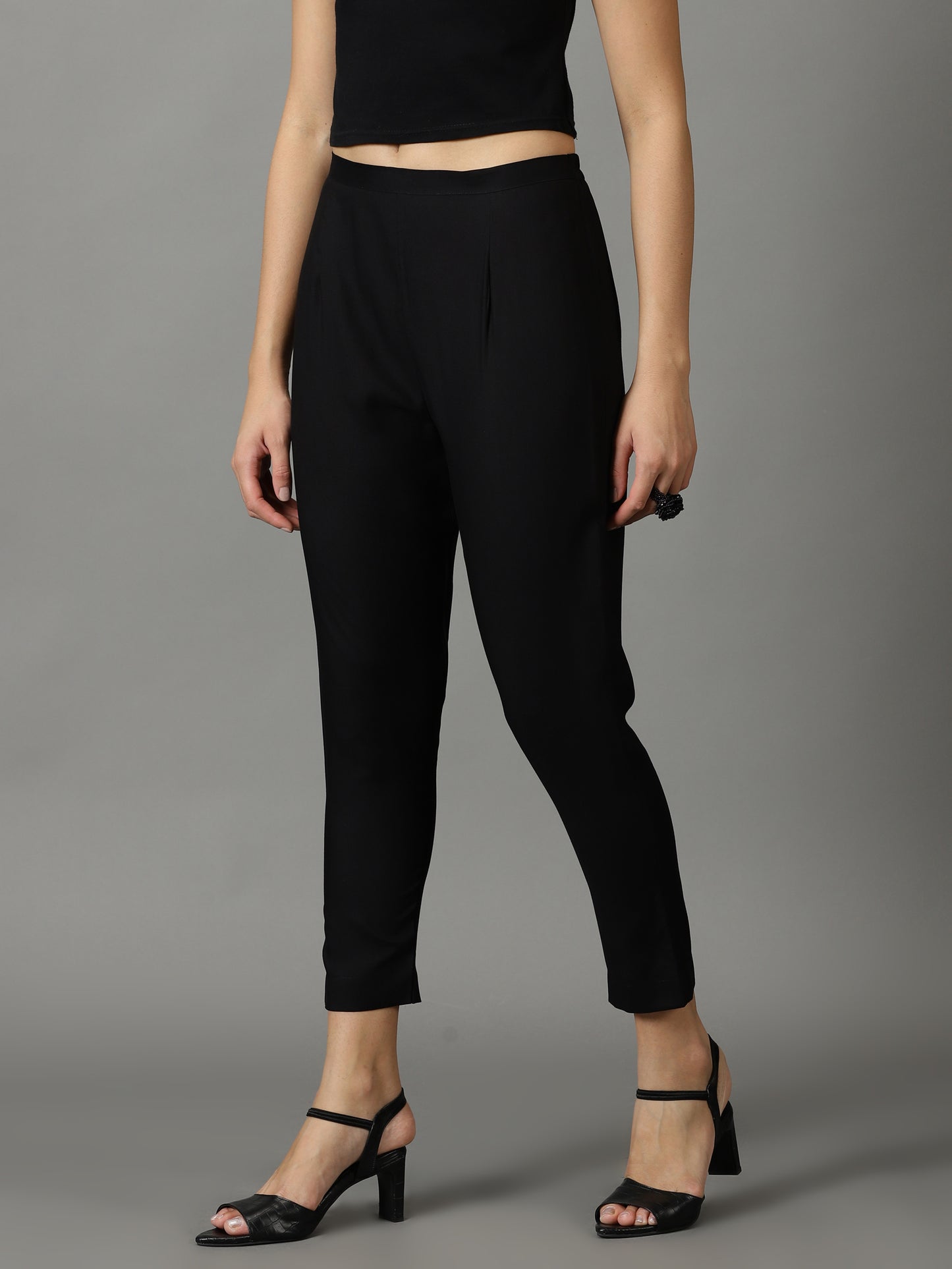 Regular Fit Women Rayon Trousers