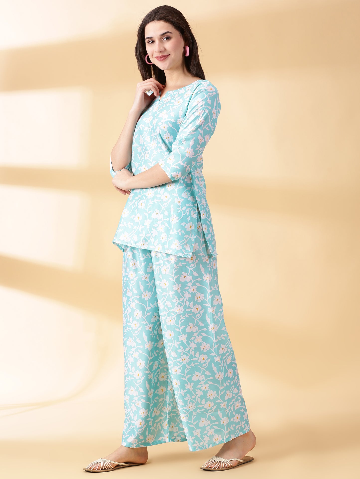 Women Cotton Mix Polyster Co-Ord-Set