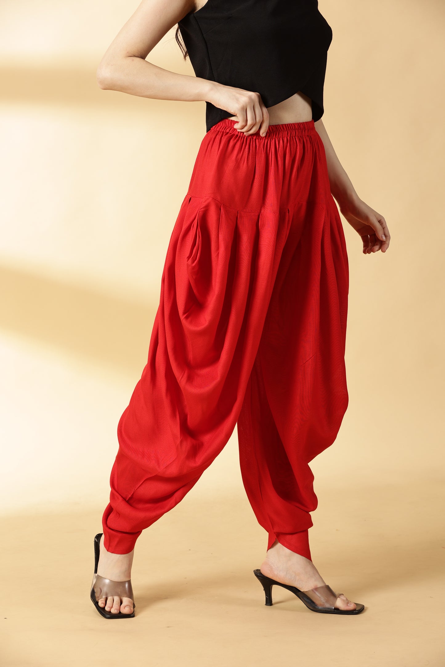 Women Red Reyon Dhoti
