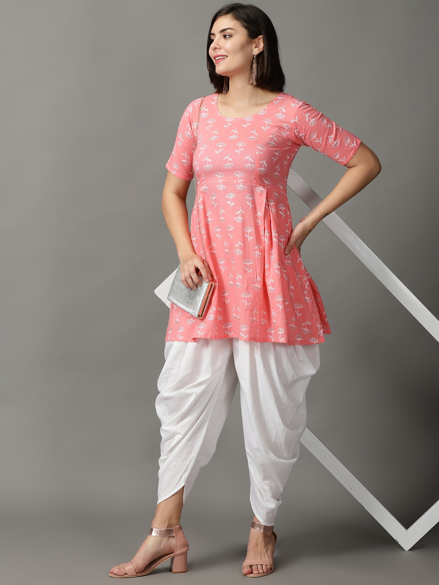 Women White Cotton Dhoti Pant