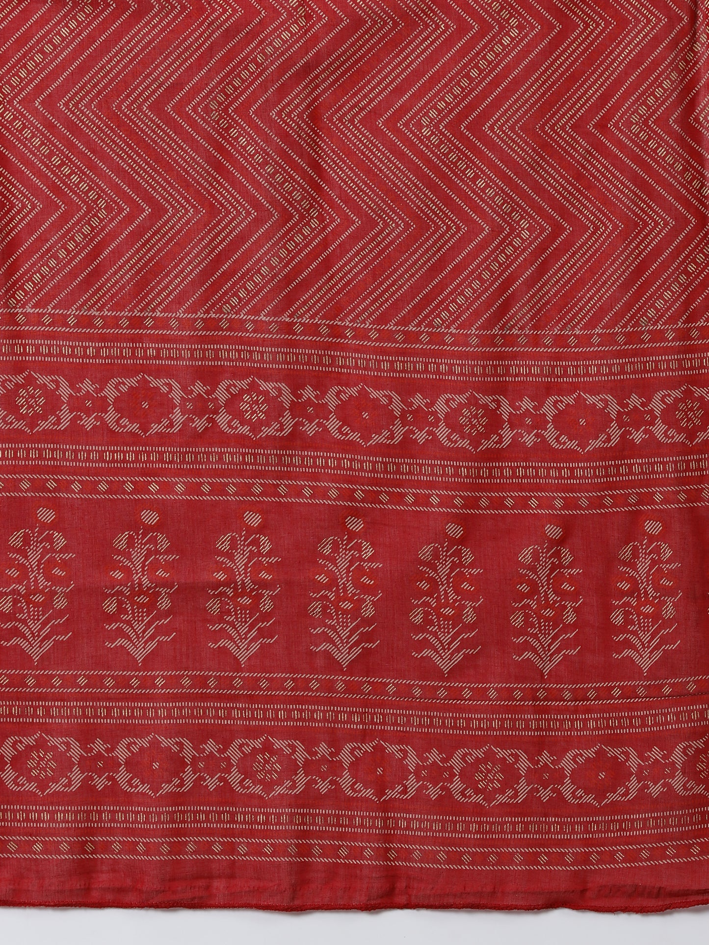 Maroon Cotton Straight Kurta With Trouser & Dupatta