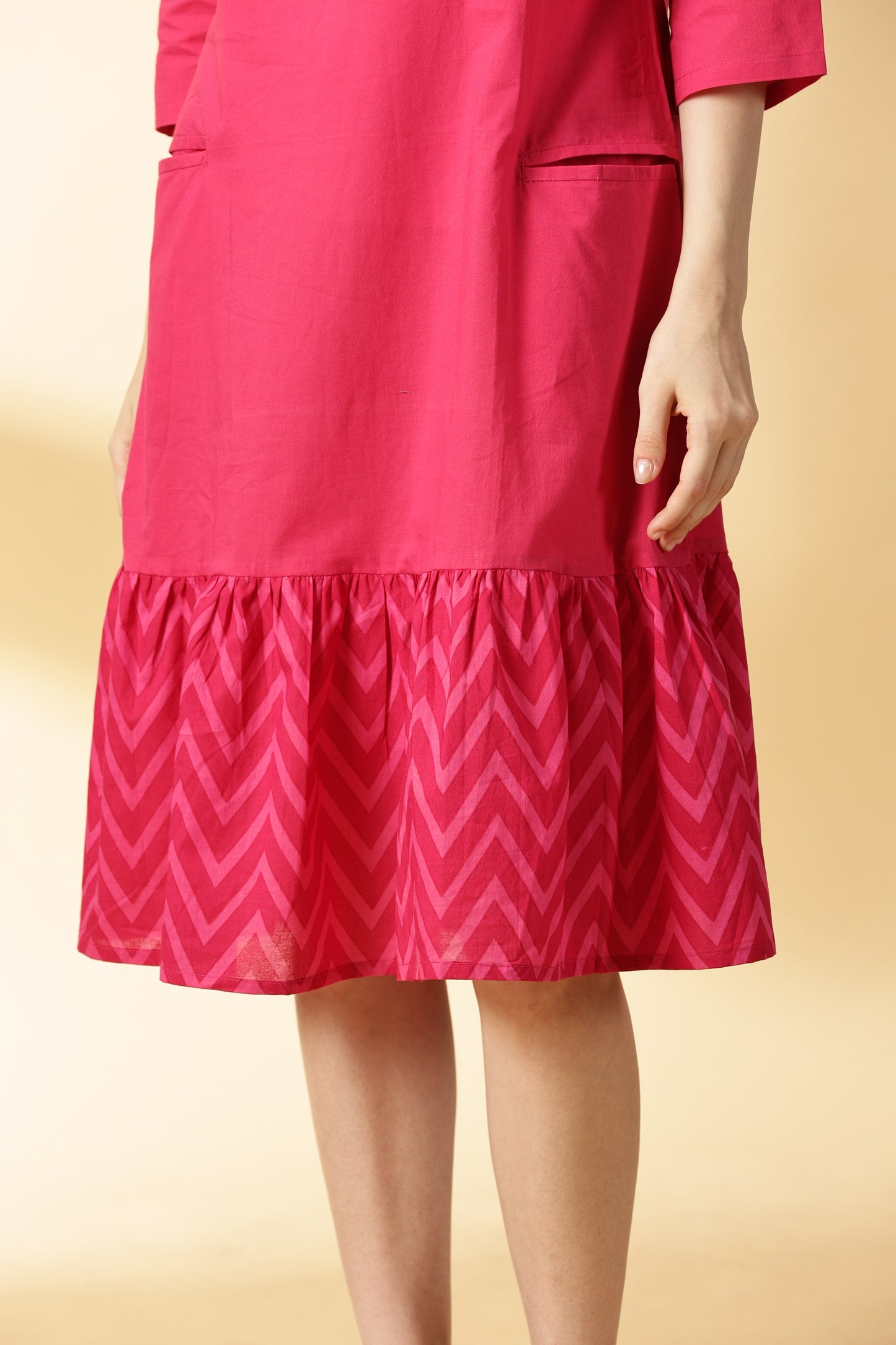 Women Pink Cotton Kurta